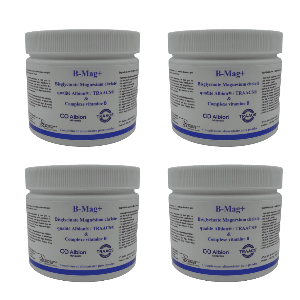 lot de 4 B-Mag+ Magnesium + complexe Vit B
